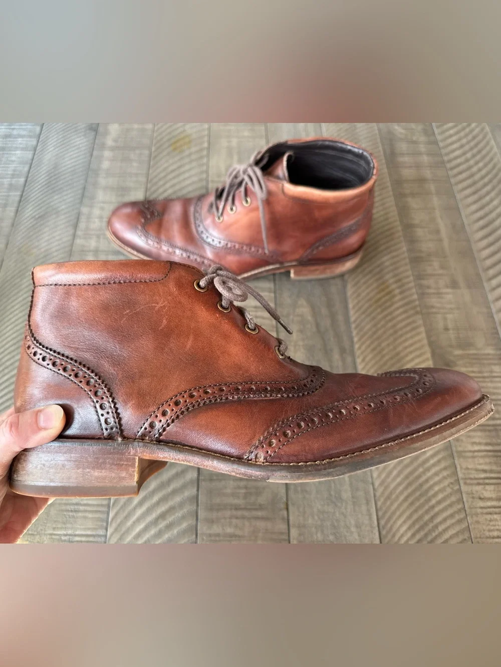 Cole Haan Liam Chukka Wingtip ll Wingtip Leather Ankle Boots Men's Size 8